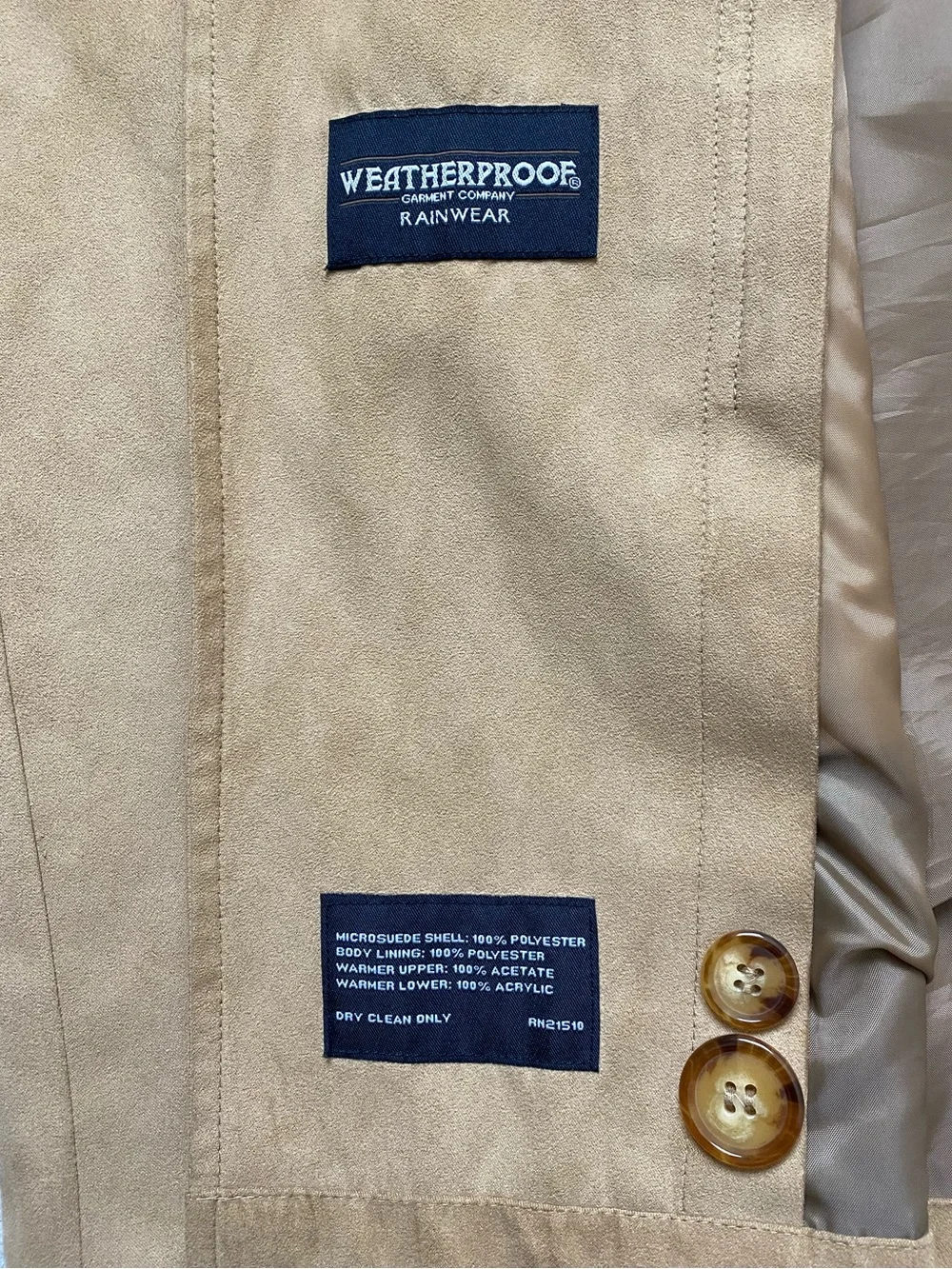WEATHERPROOF | Waterproof Raincoat Faux Suede Jacket Trench Coat Small